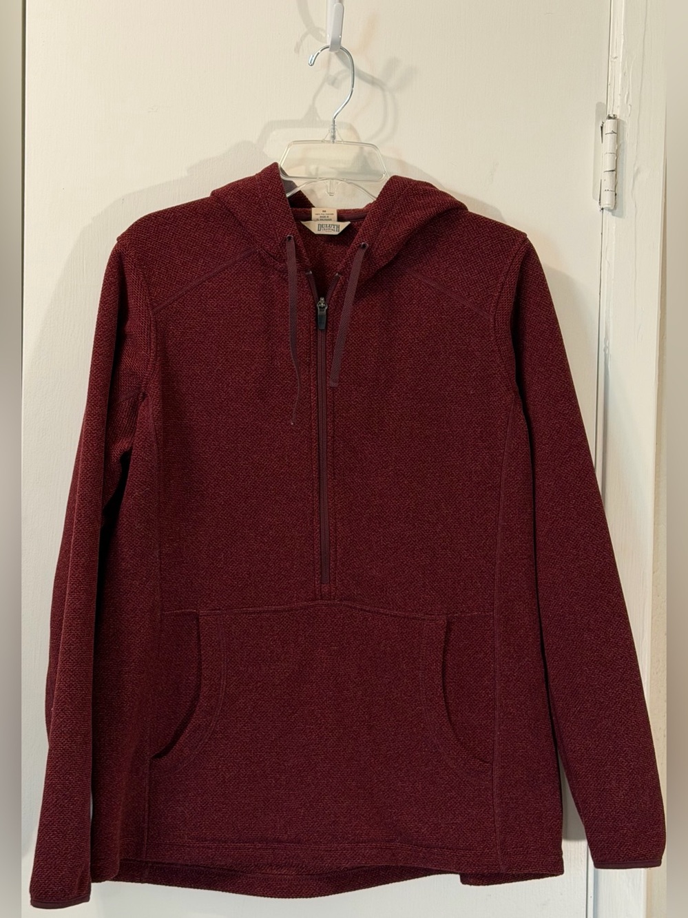 Duluth Trading Co Maroon Half-Zip Hooded Pullover